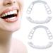 YTXY 2 pairs of prostheses cosmetic teeth instant veneers dental silicone tooth whitening temporary prosthesis teeth on the top of the wrong dentures repair braces cover cover (size: 2 pairs))