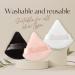 Premium Set of 2 Makeup Sponge Powder Puffs - Soft Triangle Design with Finger Strap for Quick & Easy Application - Black - Buy Online on GoSupps.com