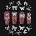 50 Pieces 3D Alloy Bow & Butterfly Nail Charms - Silver Nail Art Decorations for Stunning Nail Designs - Buy Online on GoSupps.com