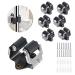 3-H Broom Gripper,Mop Holder,Broom Holder Wall Mount 6 Pack for Garden Garage up to 1.45 Inch(Black)