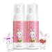 KONLEMEI Foam Toothpaste Kids Natural Formula Edible Strawberry Flavor 120ml 2Packs Strawberry 2.02 Fl Oz (Pack of 2)