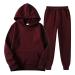 LowProfile Sweatsuits Sweatshirts Sweatpants for Men, Winter Fleece Tracksuits Hoodie Workout Trousers Activewear,e5 Wine Large