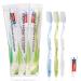 HQSLsund Disposable Toothbrushes with Toothpaste Individually Wrapped Manual Disposable Travel Toothbrush Set for Adults Kids Travel Toiletries 3 Colors 30 Pack