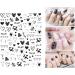 Valentine's Day Nail Art Stickers - Self-Adhesive Black Heart Lover Design - 8 Sheets - Buy Online on GoSupps.com