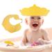 Baby Shower Cap Shield Waterproof Safety Soft Silicone Kids Bathing Shampoo Hat Adjustable Cute Crown Pattern Shower Cap for 0-9 Years Old Children Boys Girls Eye and Ear Protection (Yellow)