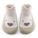Toddler Sock Shoes Cute Baby First Walking Shoes Soft Sole with Grips for Boys Girls 12-18 Months Beige