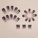 Buy IMSOHOT Matte Square Press on Nails - Medium Black Flame French Tips with Rhinestones | 24 Pcs Full Cover Acrylic Nails - Buy Online on GoSupps.com