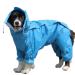 Tfeng dog raincoat with removable hoodie adjustable outdoor tunnel procession dog coat waterproof dog jacket rain jacket with hood and collar hole 10 sizes (blue) 22 (back length: 60cm) blue