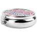 Plain Geometric Floral Pattern Round Pill Box | 3 Compartment Organizer | Portable Travel Pill Box for International Shipping - Buy Online on GoSupps.com