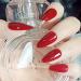 Brinote Red Stiletto Press on Nails - Medium Length Almond False Nails for Women and Girls - Buy Online on GoSupps.com