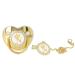 Golden Letter Infant Pacifier | Portable Silicone Toddler Pacifier with Exquisite Rhinestone (Letter N) | Safe & Fashionable - Buy Online on GoSupps.com