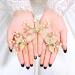 Flayem Bridal Wedding Hairpins - Gold Pearl Flower Headpiece | Bridal Accessories for Bridesmaids & Girls (Set of 3) - Buy Online on GoSupps.com