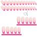 Hot Pink French Tip Press On Nails - Short Almond Glossy Acrylic False Nails | 24 Pcs Reusable Stick On Nails for Women & Girls - Buy Online on GoSupps.com
