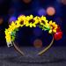 JEAIRTS LED Sunflower Headband Glowing Flower Hair Band Rose Floal Headpiece Hair Hoop Bridal Sunflower Hair Accessories for Women and Girls (2-Sunflower)