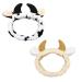 Luckious 2 Small Cow Hair Bands Makeup Wash Hair Bands Coral Velvet Headbands Facial Headpieces for Girls Women Beauty Shower Skincare