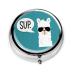 Travel Pill Cases Pocket Pill Boxes Small and Portable Pill Case with 3 Compartment Pill Case for Purse (Cute Sup Llama)