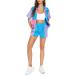 Yisfri Women's Color Block Windbreaker 2 Piece Outfits X-Large Blue - Short Sleeve Zip Front Tracksuit Set - Buy Online on GoSupps.com