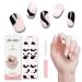 Semi Cured Gel Nail Wraps 20 Pcs Gel Nail Polish Strips for Salon-Quality Manicure Set Long Lasting Easy to Apply & Remove with Nail File & Wooden Cuticle Stick(Pink black)