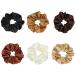 6 Pieces Silk Scrunchies Hair Scrunchies for Women Solid Color Elastic Satin Scrunchies Soft and Silky Silk Hair Ties Hair Accessories for Girls Women and Ladies