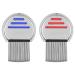 2PCS Peignes Poux Peigne Poux R utilisable Extra Fin limine En Toute S curit Les Poux Pour Les Animaux Et Les Adultes Traitement Des Poux De T te (Rouge Et Bleu)