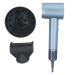 Hair Dryer High Speed Hair Dryer 200 Million Negative Ionic Hair Dryer Low Noise Hairdryer (Silver Blue with Diffuser Nozzle Pro and Anti-Flight Flyaway Attachment Nozzle)