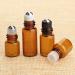 Jawseu 6-Pack Refillable 2ml Brown Glass Roll-On Bottles - Ideal for Essential Oils & Travel Cosmetics - Buy Online on GoSupps.com