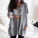 Plus Size Women's Christmas V Neck Sweatshirt - Funny Xmas Graphic Tunic Blouse | Holiday Shirts - Gray - X-Large - Buy Online on GoSupps.com
