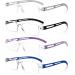 MMOWW 4 Pack Borderless Reading Glasses for Men & Women - Clear Rectangular Blue Light Blocking (Gray Black Purple Blue 1.5x) - Buy Online on GoSupps.com