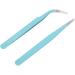 2Pcs Stainless Steel Nail Nail Care Gel Nail Polish Art Tweezers Color Anti-Static Tweezers Straight Curved Head Manicure Tweezers Manicure DIY Drill Tool 02  - Buy Online on GoSupps.com