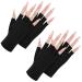 ACWOO UV Gloves for Gel Nails 2 Pair UV Protection Gloves for Manicures Anti UV Gloves for Nail Lamp Manicures Dryer Nail Skin Care Fingerless UV Protection Gloves Protect Hands from UV Harm 2 Pairs Black