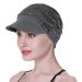 FocusCare Soft Chemo Scarves for Women Bamboo Fabric Baseball Cap Turban for Hair Loss Dark Health Gray