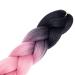 LDMY Ombre Black to Pink Braiding Hair - 6pcs 24 Inch Synthetic Extensions for Women - 100g per Pack - Buy Online on GoSupps.com