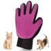 Pet Grooming Glove Pet Hair Remover Mitt Moulting - Deshedding Brush Glove - Soft Silicone Tips for Gentle Massage For Cats & Dogs with Long & Short Fur (Purple Right) Purple Right