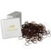 Hair -minded hair tie rubber tapes mini small (250 pieces | brown | 1cm) including box for storage (dark brown box color: white)