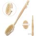 Dry Body Brush  Back Scrubber Detachable Long Handle Bath Brush  Wet and Dry Brushing for Shower with Natural Bristles exfoliating Massage  Natural Bristle Bath Brush for Remove Dead Skin Cellulite