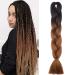 Ombre Jumbo Braiding Hair Extensions 24 Inch 1pc Jumbo Braid Two Tone Synthetic Hair Extension Black to Coffee