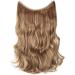 Wire in Hair Extensions No Clip in Ombre Curly Wavy Hairpieces Invisible Natural Hair Extension 20" - Light Brown & Ash Blonde - Buy Online on GoSupps.com