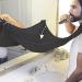 Black Shaving Bib with 2 Suction Cups - Men's Salon Care Smock for Face Trimming and Hair Cutting - Buy Online on GoSupps.com