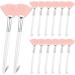 14 Pieces Fan Brushes Facial Applicator Brush Soft Fan Brushes Acid Applicator Brush Cosmetic Makeup Applicator Tools for Mud Cream (Pink) White,Brown,Pink