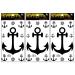 ONCEX 3 Sheets Black Anchor Temporary Tattoos For Men Women Realistic Patterned Anchor Pirate Sailor Cartoon 3D Tattoo Fake Body Design Arms Legs Fantasy Fashion for Man Women