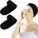 Hair band cosmetics headband 2 pieces of spa hair band cosmetics hair band terry adjustable hair protection band with Velcro fastener for make -up sports yoga spa headband for women (dark black)