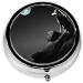 Wolf Night Moon Mini Round Pill Box | 3 Compartment Portable Pill Organizer for Travel Home & Office - Buy Online on GoSupps.com