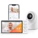 5.5 inch baby monitor with camera codnida 3MP HD video babyfon camera baby camera with motion detector and app 2-way audio Vox mode PTZ night vision temperature and air humidity alarm IR night vision white baby monitor with 1 camera