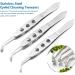 Dajidafu Stainless Steel Eyelid Precision Tweezers Eye Clogging Removal Cleaning Clamps Tools with Non-Slip Handle Personal Care Small Round Tip - Buy Online on GoSupps.com