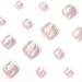 24Pcs Square False Toenails Glossy French Rose Flower Press on Toenails Nude Pink Stick on Toenails Short Acrylic Full Cover Summer Fake Toenails for Women and Girls Daily Decorations White Rose Flower - Buy Online on GoSupps.com
