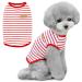 Voarge T-shirt with dog strips summer dog shirts soft cotton puppy clothing pet pet tank top chihuahua basic tea shirt clothing for small medium-sized dog cat clothing (red m) m red red