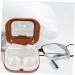 Buy Homsfou 2-in-1 Contact Lens & Makeup Mirror Case - Travel Cosmetic Box - Brown ABS Compact & Stylish - 7.3x7.3x2.6cm - Buy Online on GoSupps.com