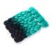 Showjarlly Jumbo Braid Art Hair Extensions - 24 Inch Ombre KanKal n Braid Extensions (5 Pack) for Crochet & Box Braids - Black/Cyan - Buy Online on GoSupps.com