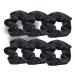 6 Pack Satin Black Hair Scrunchies Ponytail Holders for Women and Girls | Elastic Hair Bands Accessories - Buy Online on GoSupps.com