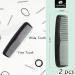 Hair Comb 2Pcs Plastic Pocket Combs Black Hair Combs Fine and Wide Tooth Dressing Comb Heat Resistant Anti Static Hairdressing Styling Combs for Grooming Hair Beard - Buy Online on GoSupps.com